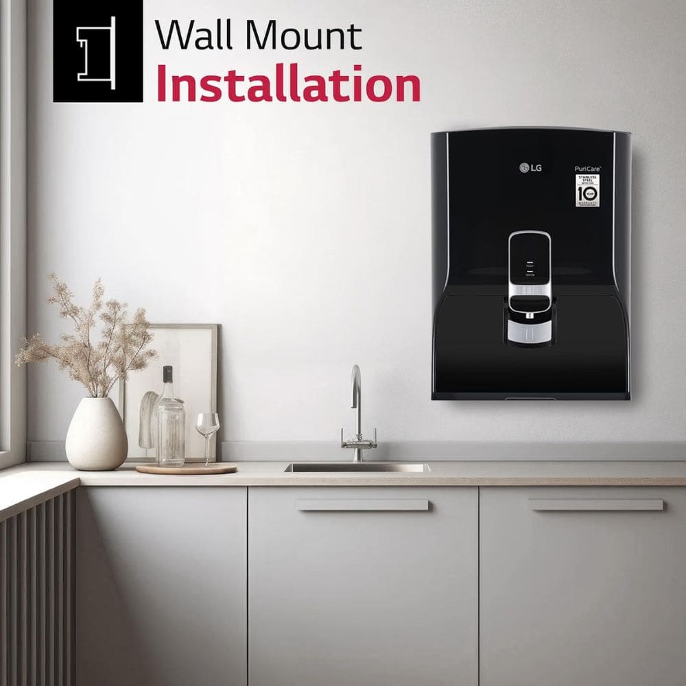 LG 8 Ltrs Storage, RO+Carbon Filter Stainless Steel Tank Water Purifier (WW131NF,Black)