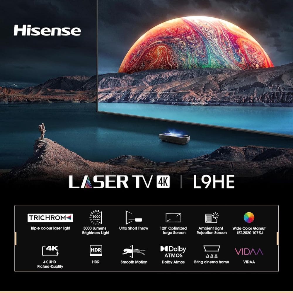 Hisense 120L9HE, 120 Inches 4K Ultra HD Smart QLED TV, Black