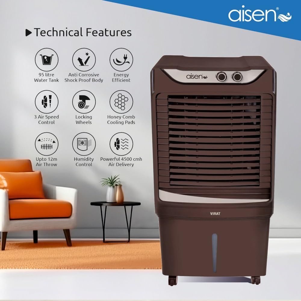 Aisen 90 Ltrs Virat Desert Air Cooler (A95DMHV18)