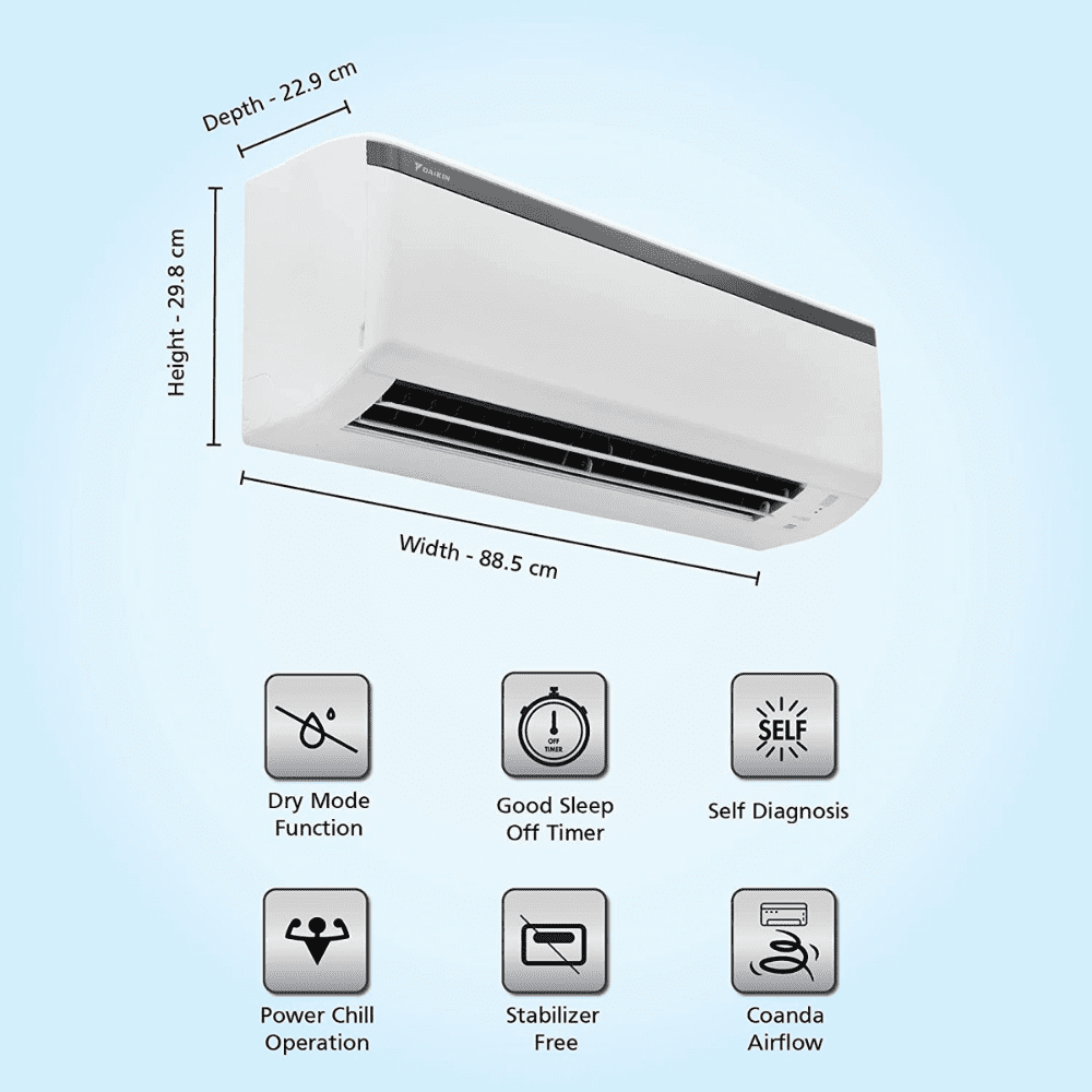 Daikin 1.8 Ton 1 Star Fixed Speed Split Air Conditioner (FTE60U)