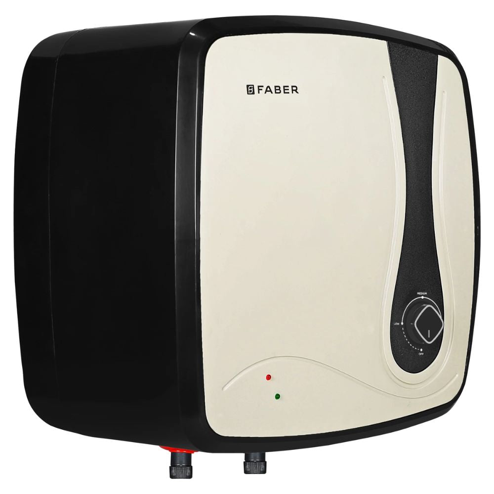 Faber 25 Ltrs Vertical Storage, Wall Mounting Water Heater Geyser (LEXUS 25L, Ivory Black)