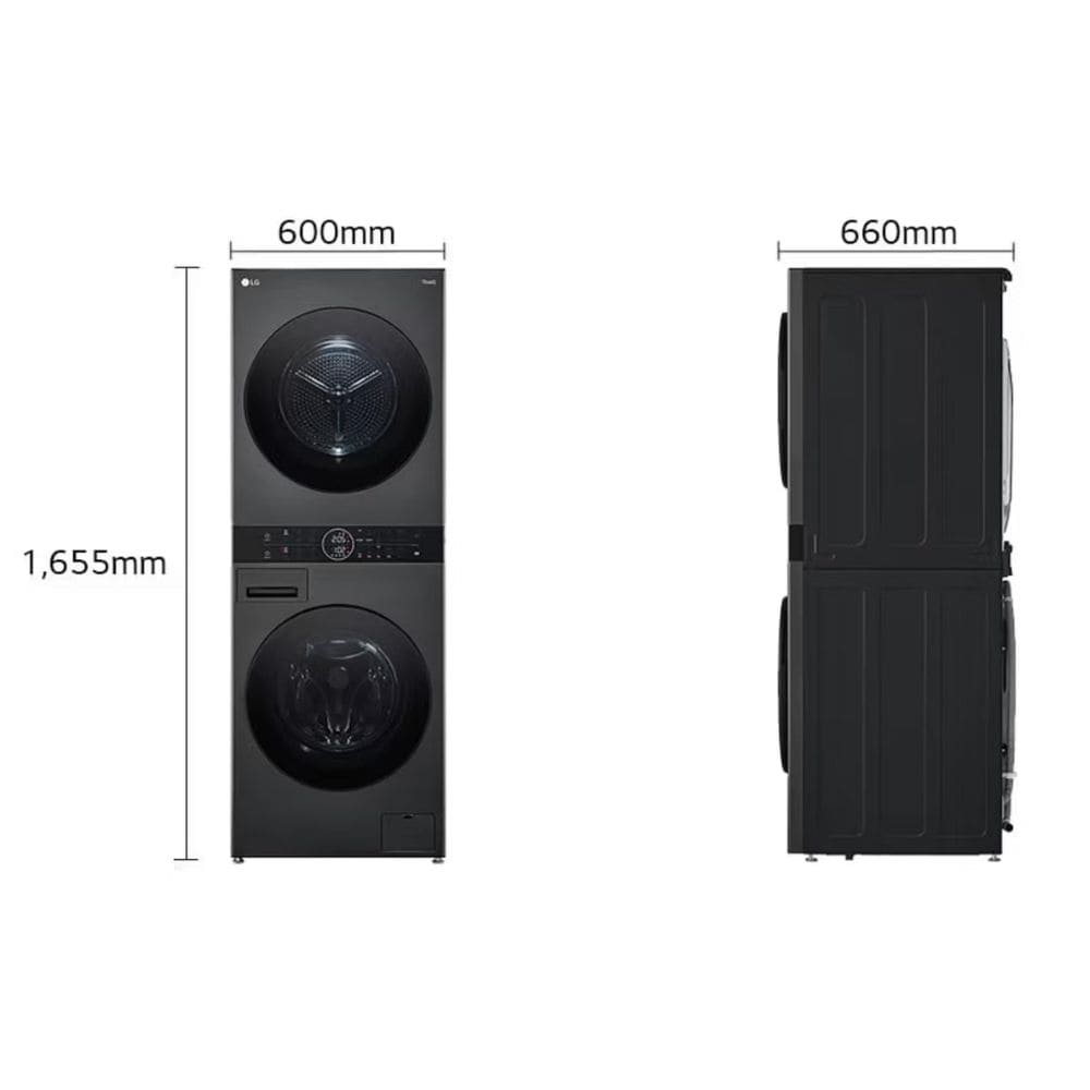 LG 13 Kg 5 Star Front Load Dual Inverter with 10kg Washer Dryer (FWT1310PB, Platinum Black)