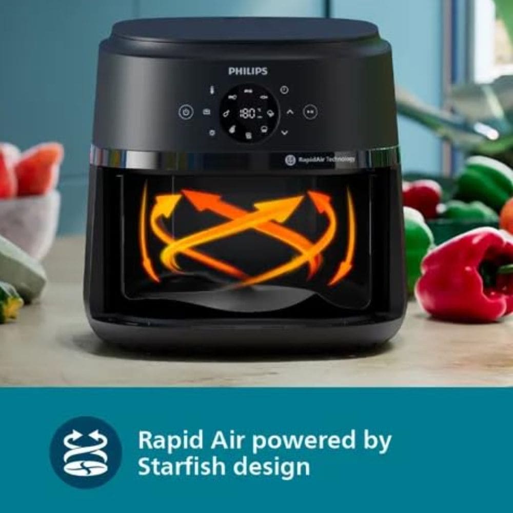 Philips 4.2 Litres 1500 Watt Digital Air Fryer with Rapid Air Technology (NA221/00, Black)