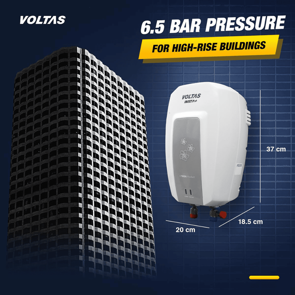 Voltas 5 Ltrs Instant Water Heater Wall Mounting Geyser (INSTA+,White)