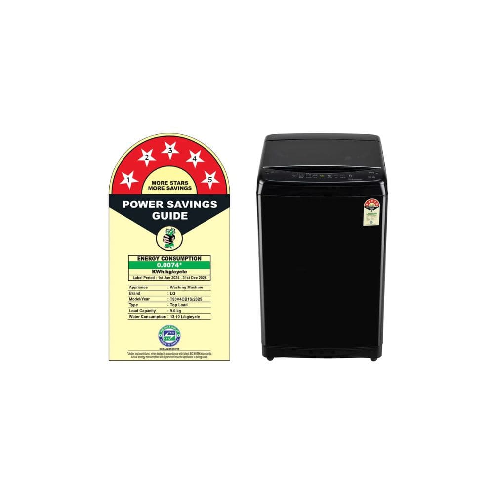 LG 9 Kg 5 Star Fully-Automatic Top Load Washing Machine (T90V4OB1S,Onyx Black)