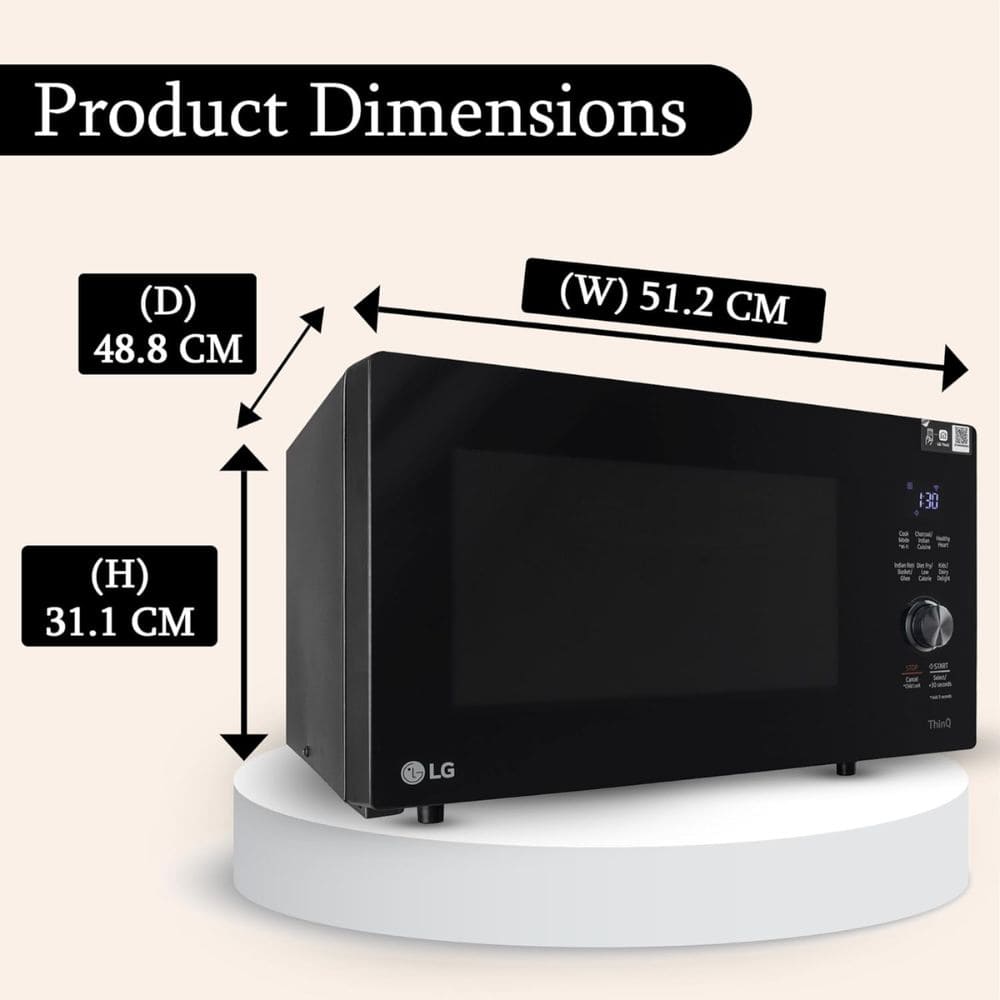 LG 28 Ltrs Stainless Steel Wi-Fi Enabled Charcoal Convection Microwave Oven (MJEN286UFW,Black)