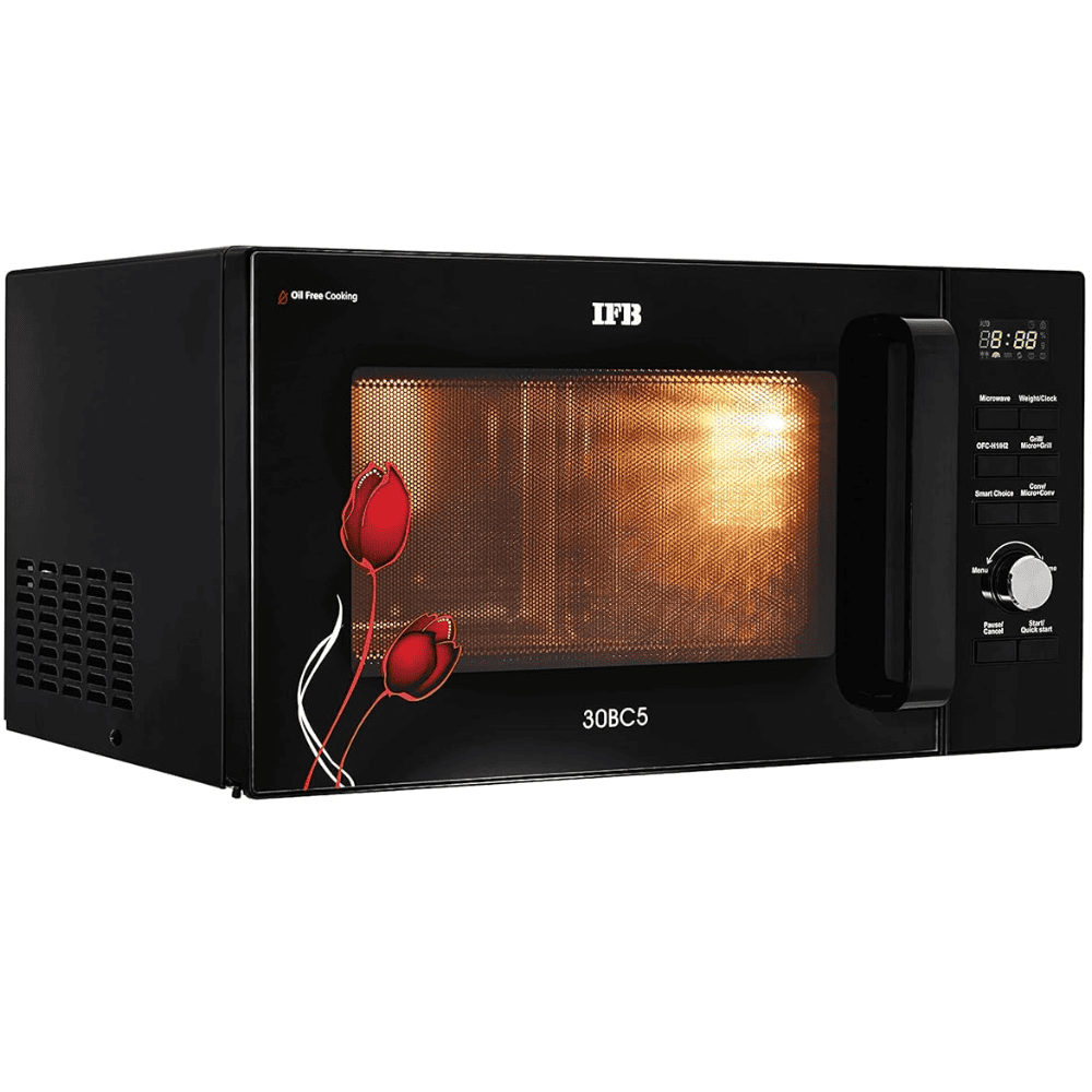 IFB 30 Ltrs Convection Microwave Oven with Oil Free Cooking with Starter Kit (30BC5,Black)
