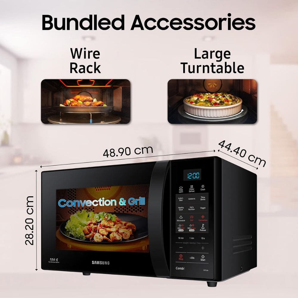 Samsung 21 Ltrs Ceramic Enamel Cavity Convection Microwave Oven (CE73JD-B1,Black)