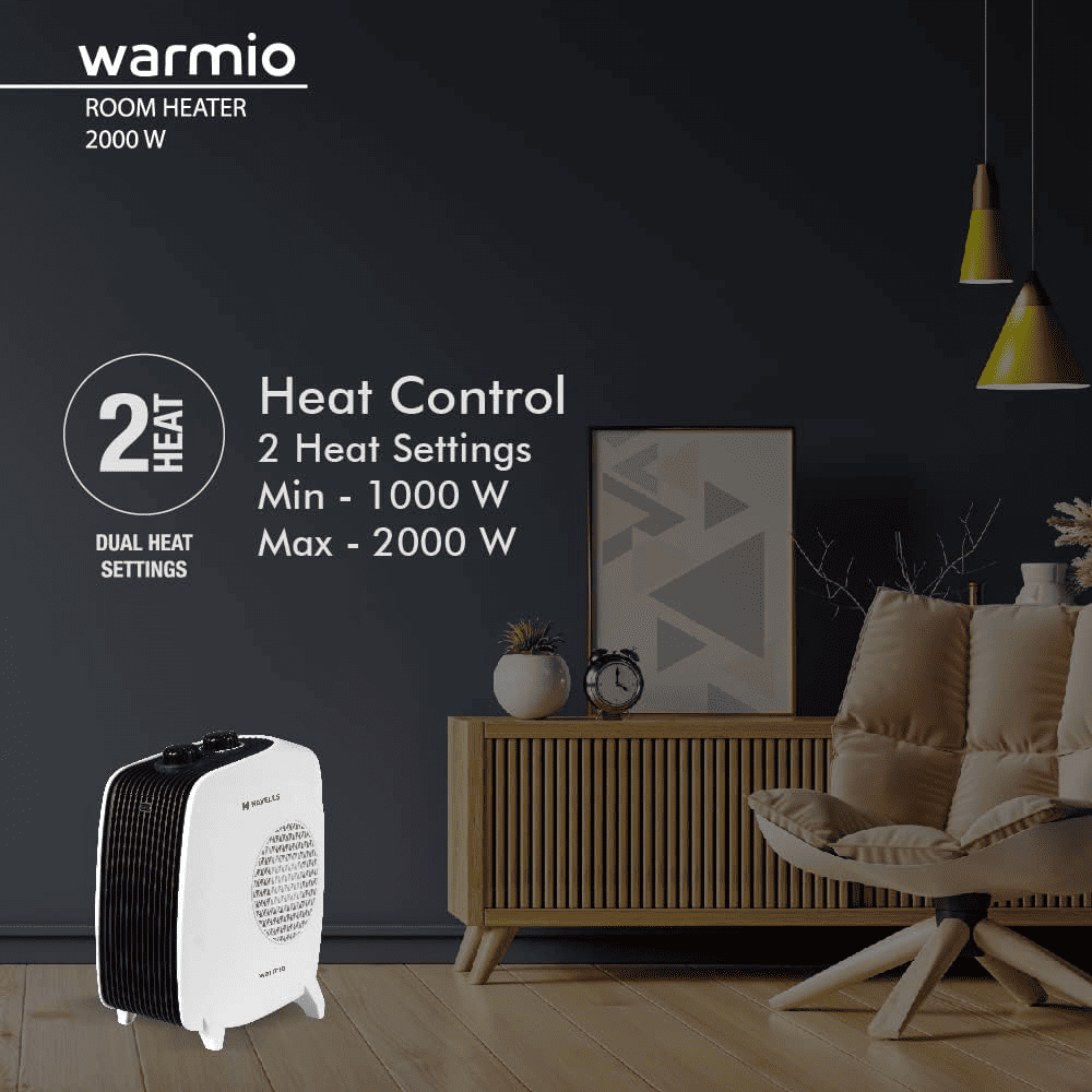 Havells 2000 Watts Warmio Portable Room Heater, White