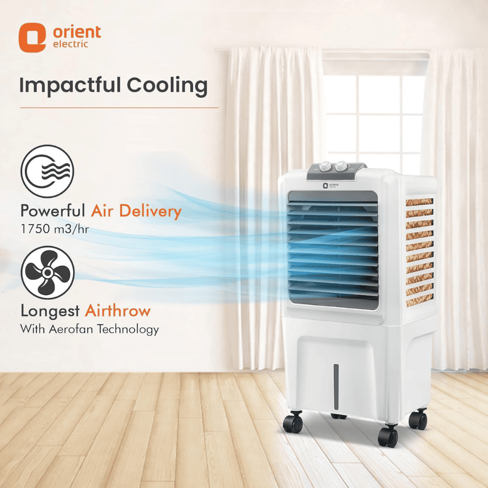 Orient 40 Ltrs Electric Aerocool Desert Air Cooler (CP4001H, White)