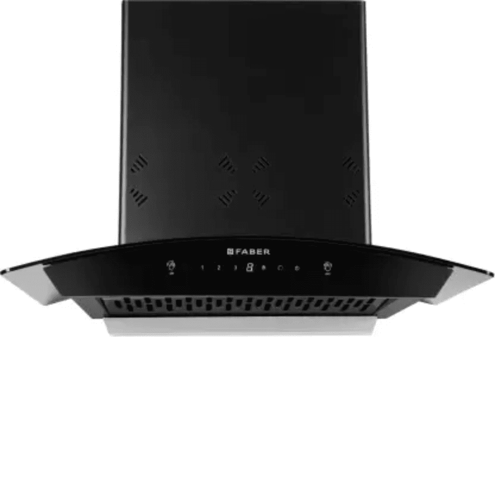 Faber CYGNUS60 IN 3D HC SC FL BK, 60 cm 1000 m3/hr Auto Clean Wall Mounted Chimney, Baffle Filter, Push Button (Black)