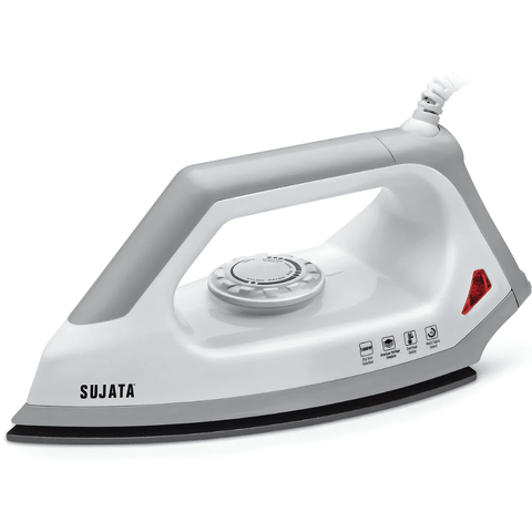 Sujata 1000 Watts Non Sick Coated Sole Plate Dry Iron ( Espira, White Orange)