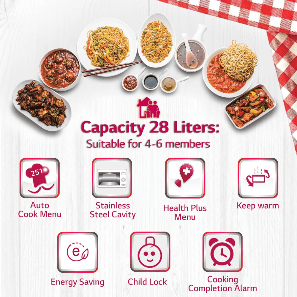 LG 28 Ltrs Convection Microwave Oven (MC2846BG,Black)