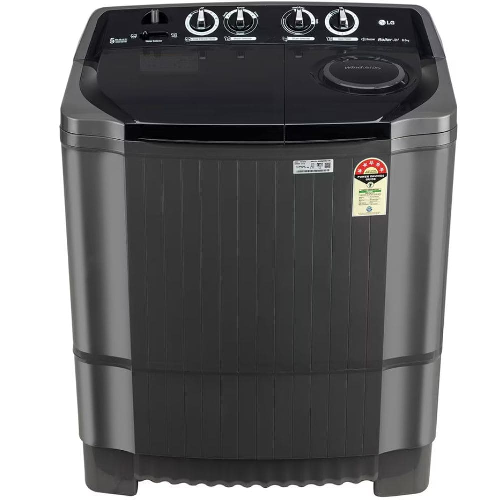 LG 8 Kg 5 Star Semi-Automatic Top Load Washing machine (P8015SKAZ, Black)