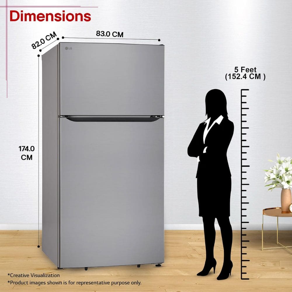 LG 674 Ltrs, 1 Star Smart Inverter Frost Free Double Door Refrigerator (GLT6816ODPZ, Shiny Steel)