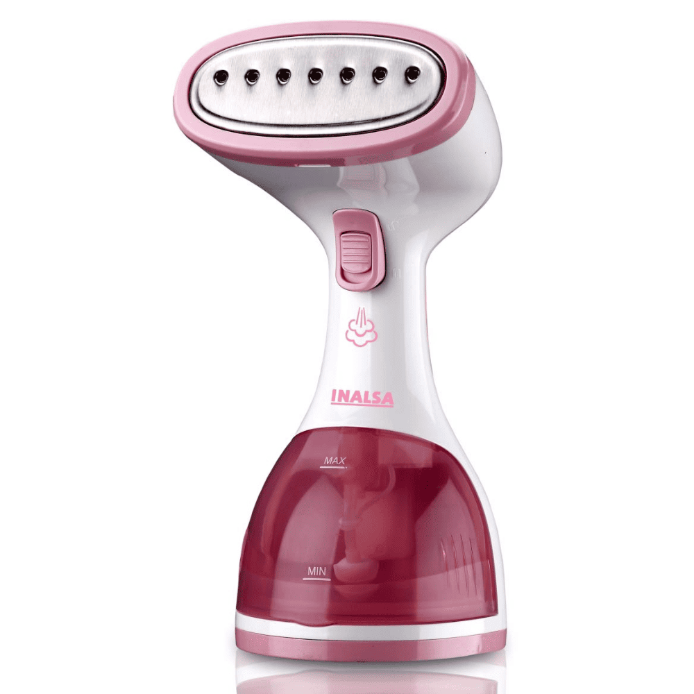 Inalsa Steamax, 1200 Watts Garment Steamer with Fabric & Steam Brush and 260ml Capacity (White & Pink), Air Fryer Digital Nutri Fry-1400W 4L,Smart AirCrisp Technology 8-Preset, Variable Temp (Black)