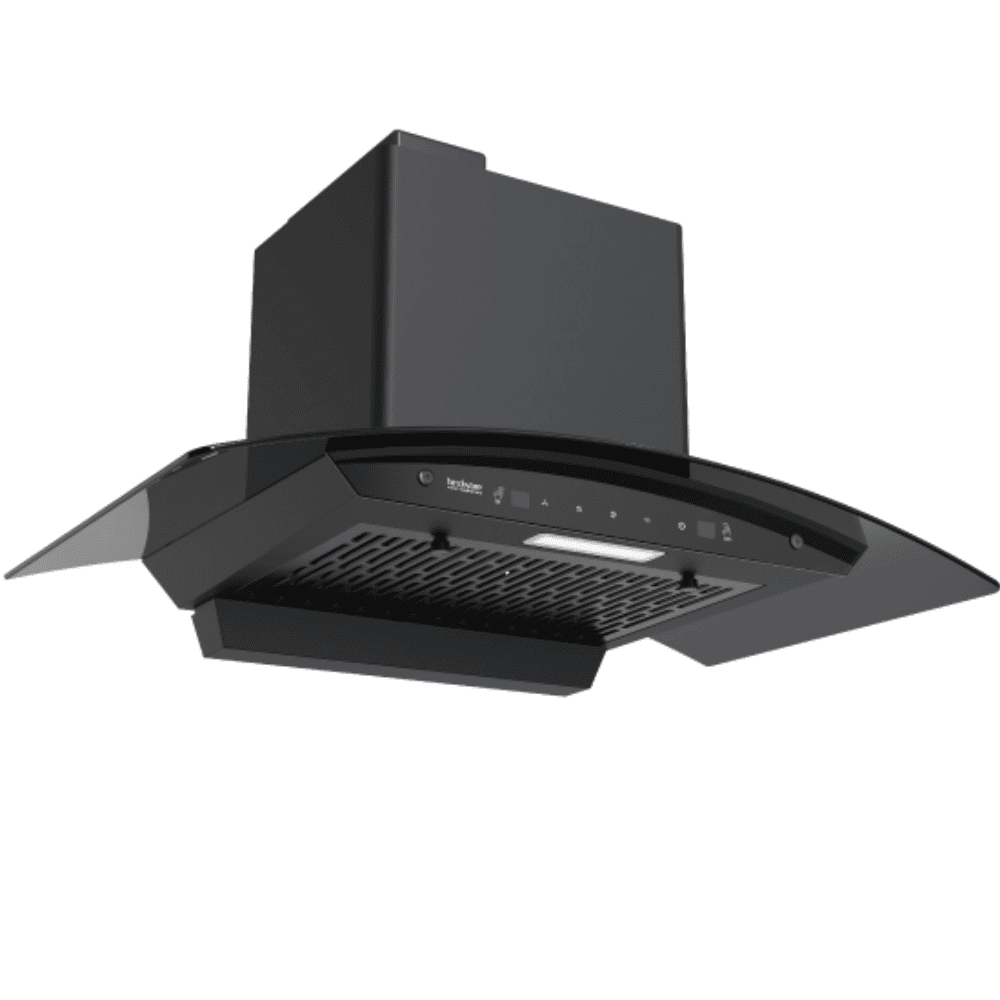 Hindware HOOD VIVIANA BLDC, 60 cm 1450 m3/hr Auto Clean Wall Mounted Chimney, Filterless Technology (Black)