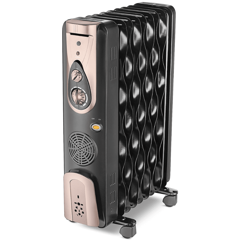 Orient 9 Wave Fins 2400 Watts Oil Filled Radiators Room Heater with PTC Fan (OFR9, Black)