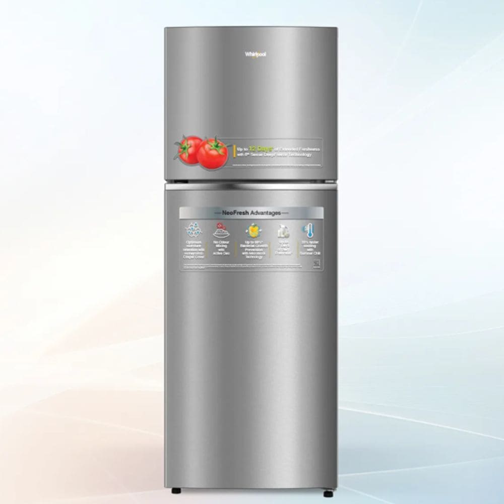 Whirlpool 235 Ltrs, 2 Star Frost Free Double Door Inverter Refrigerator (NEO DF278 PRM ATHENA STEEL 2S)