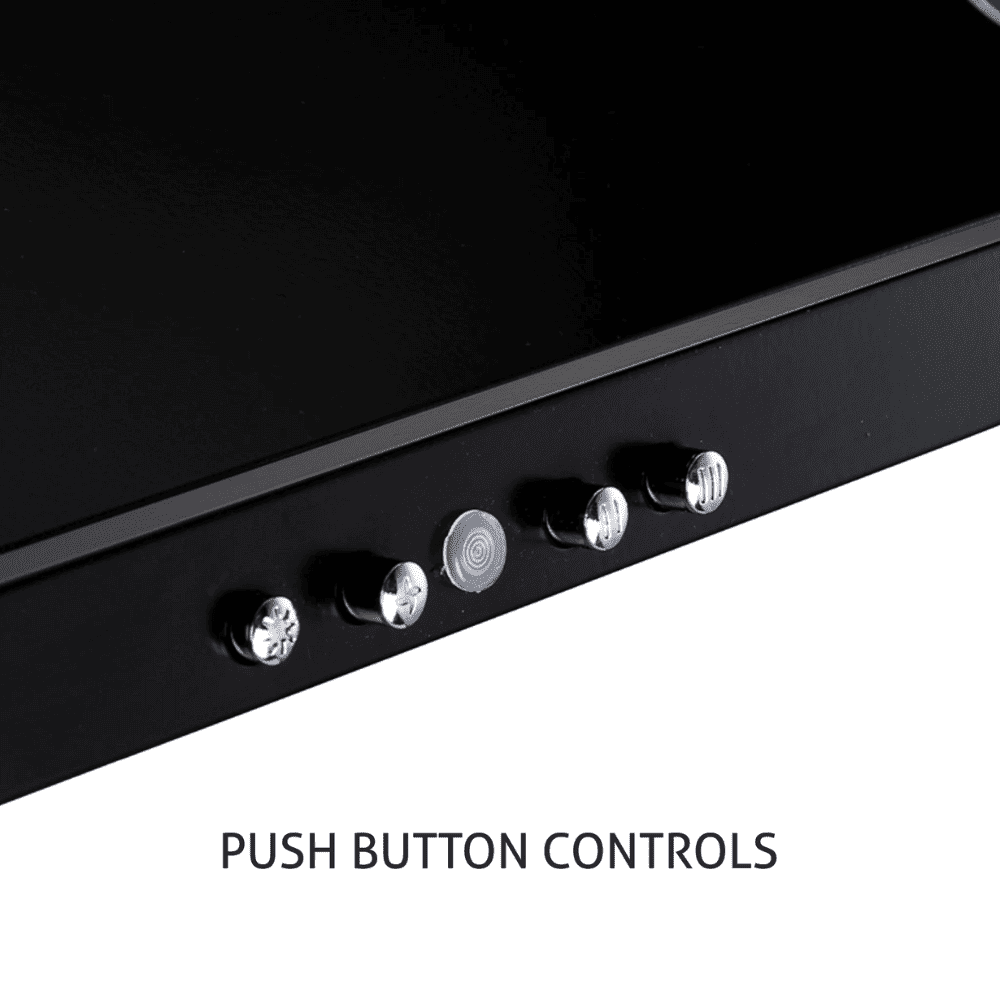 Glen 6054 SS, 60 cm 1250 m3/hr Auto Clean Vertical Glass Kitchen Chimney, Filterless Technology (Black)