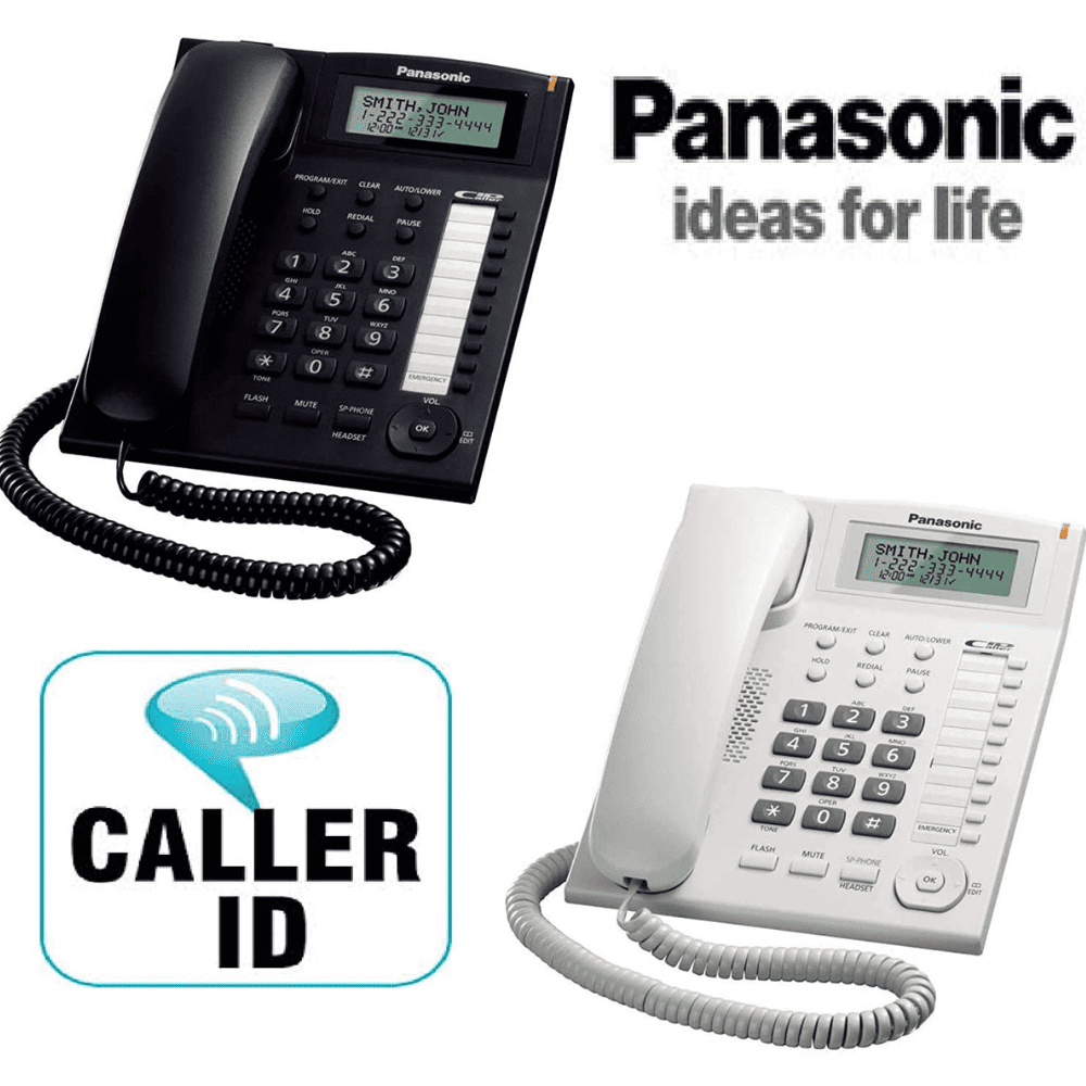 Panasonic KX-TS880MX, Single Line Corded Landline Phone (White)
