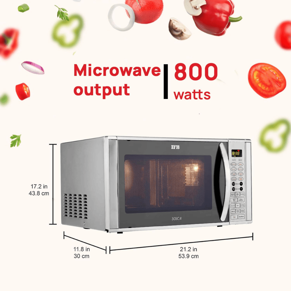 IFB 30 Ltrs Convection Microwave Oven Standard Floral Pattern (30SC4,Black)