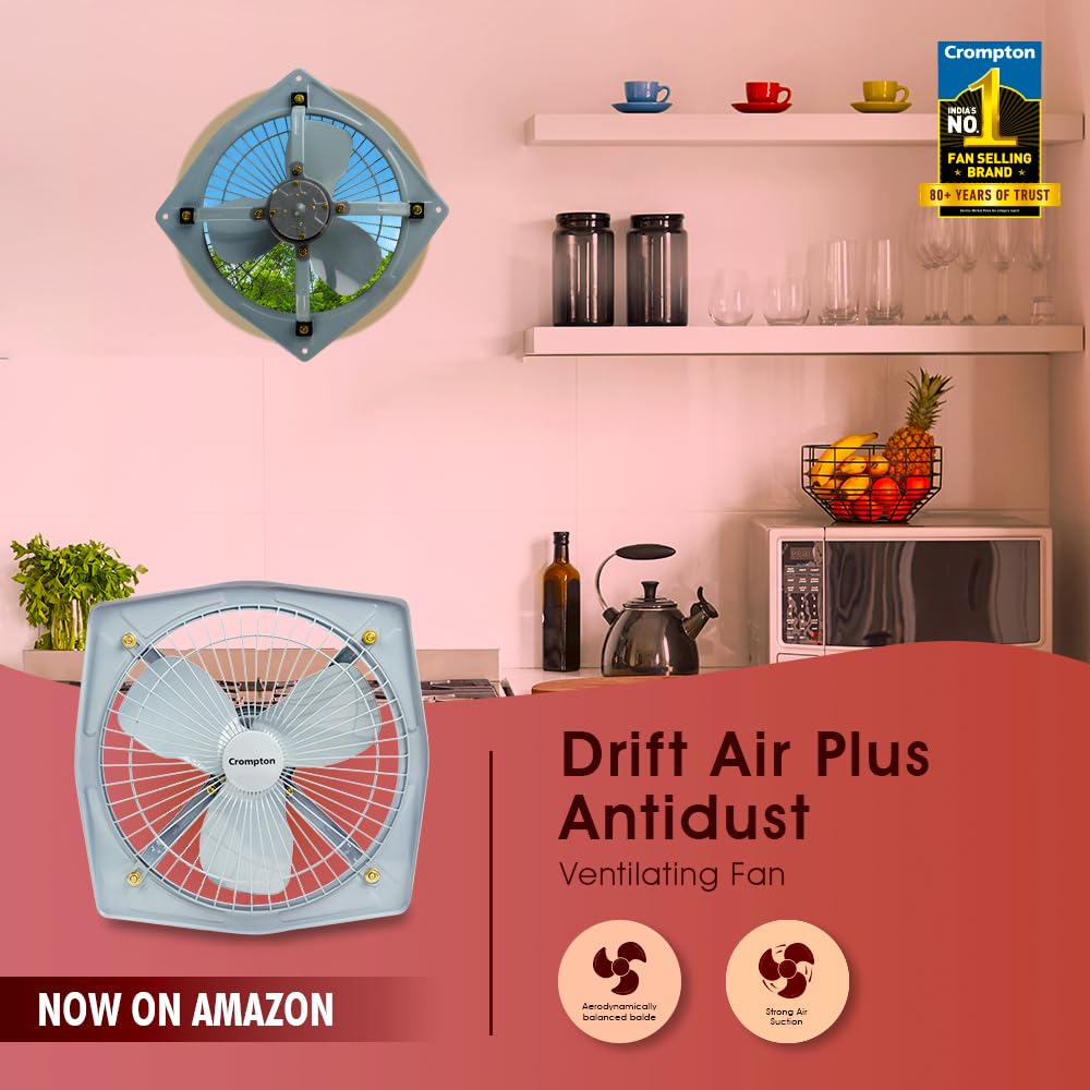 Crompton 250mm 3 Blade Fresh Air Exhaust Fan (DRIFT AIR+)