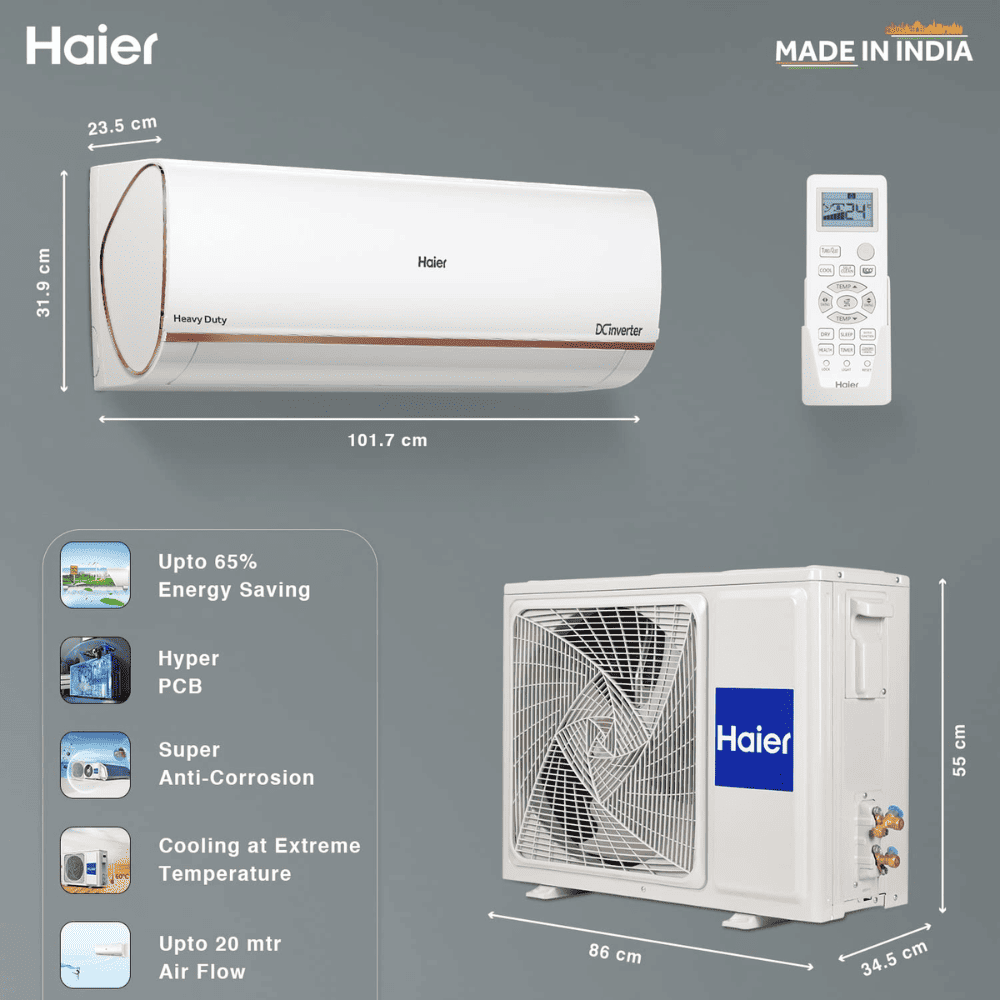 Haier 1.5 Ton 3 Star Inverter Split Air Conditioner (HU18K-PYSG3BN(HU18-3BN)