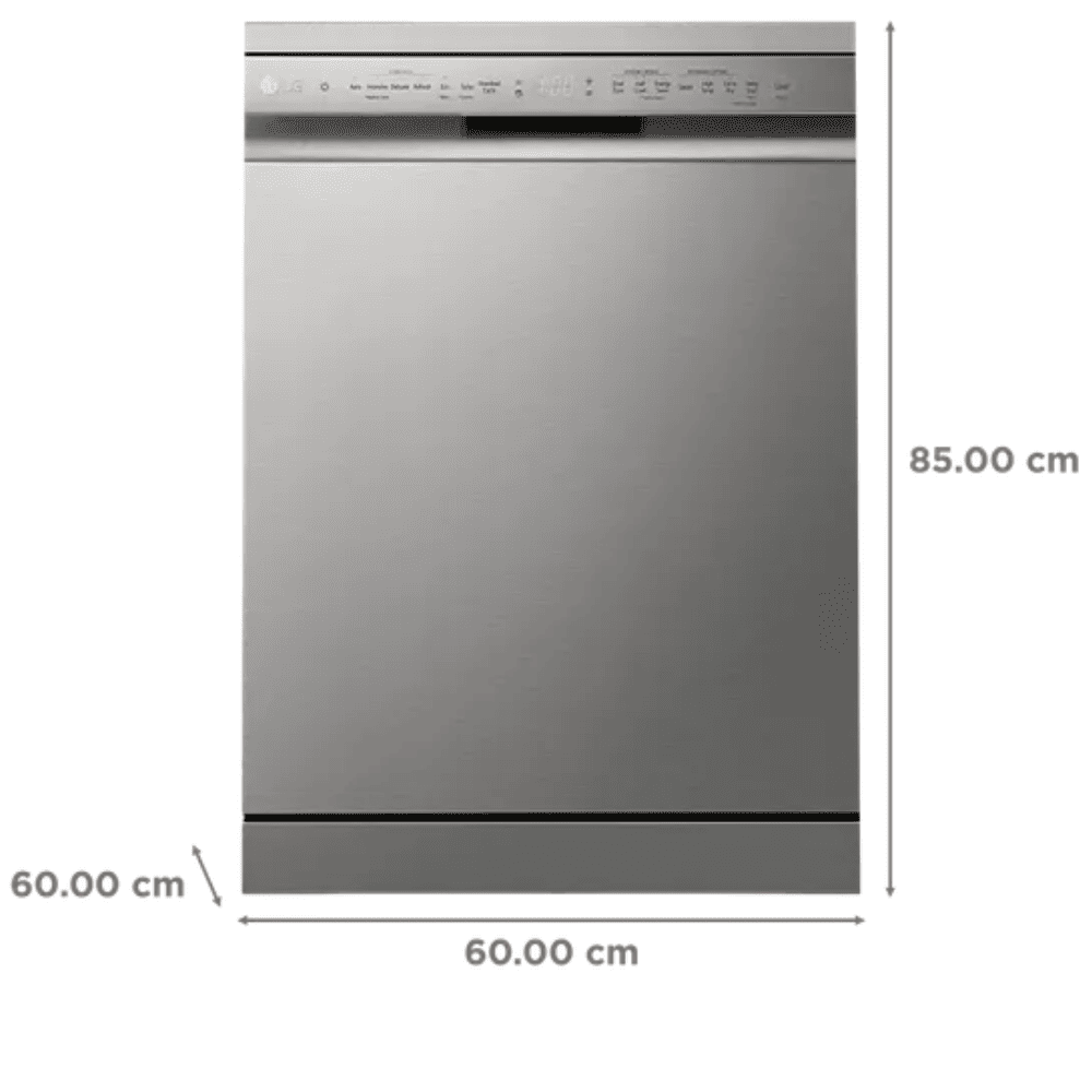 LG 14 Place Settings Free Standing Dishwasher with Inverter Direct Drive ( DFB532FP, Silver)
