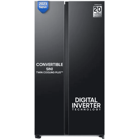 Samsung RS76CG8113B1, 653 L Side by Side Refrigerator, Black Matt