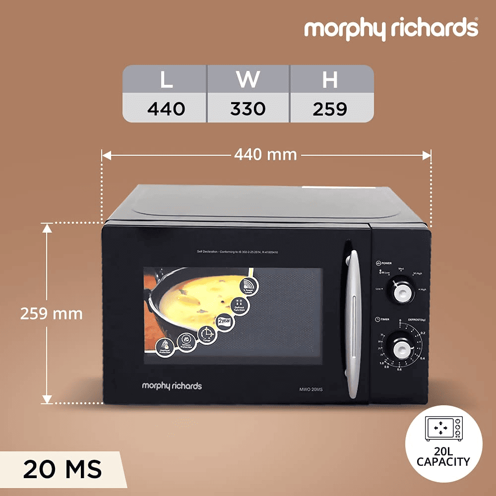 Morphy Richards  20 Ltrs Solo Microwave Oven (20 MS,Black)