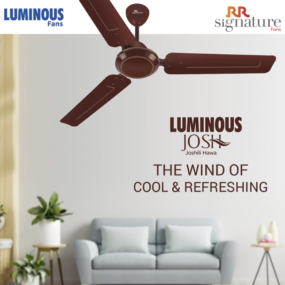 Luminous JOSH, 1200mm 3 Blads Aluminium Ceiling Fans