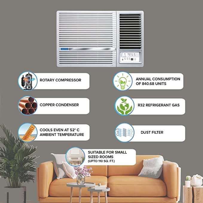 Blue Star 1.0 ton 3 Star Fixed Speed Window Air Conditioner (WFA312LXU / GXU)