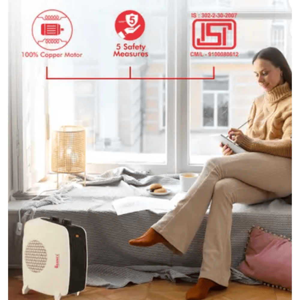 Warmex 2000 Watts Electric Fan Room Heater (Warmeo, White)