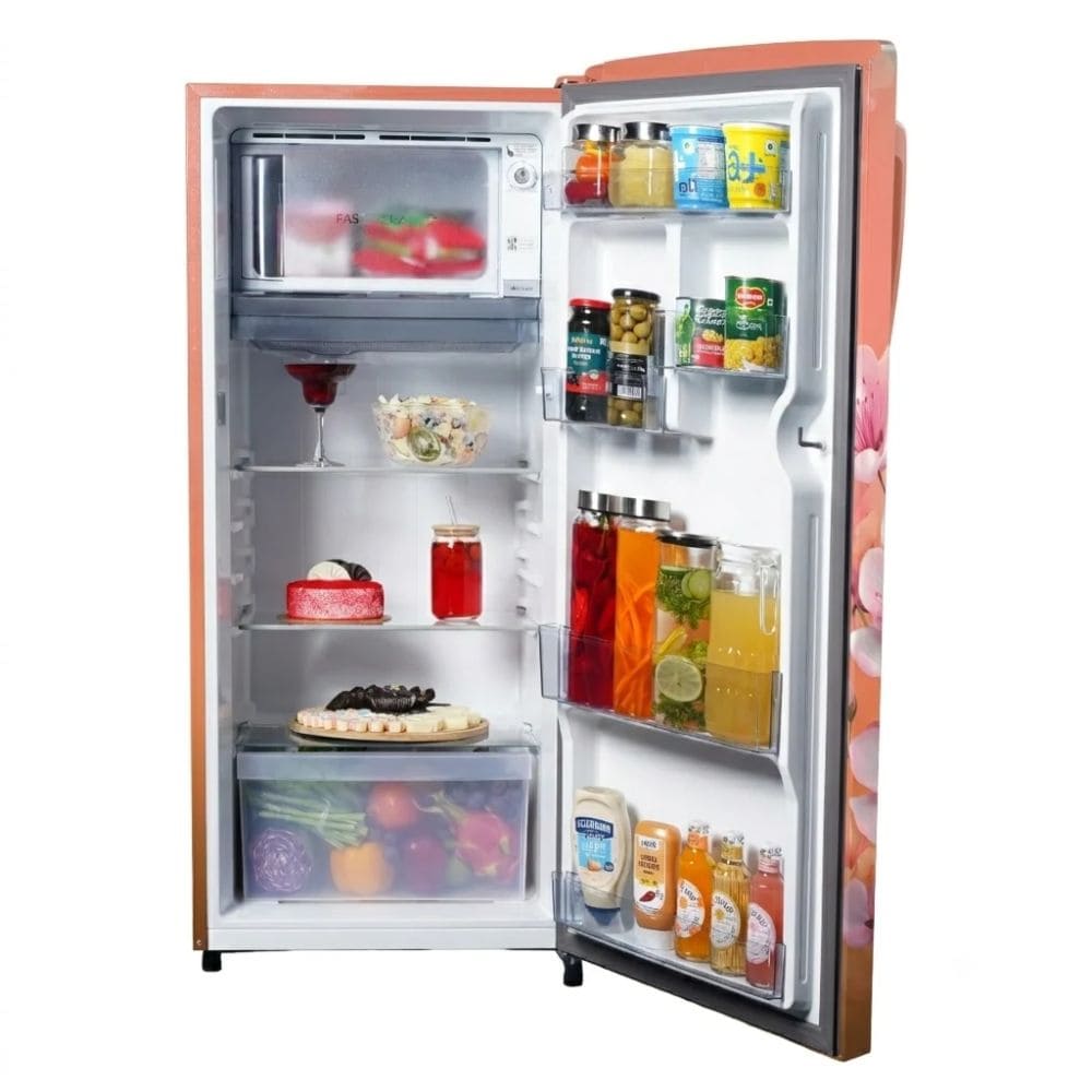 Haier 190 Ltrs, 2 Star Direct Cool Single Door Refrigerator 2 Star Saffron Sienna (Cherry Blossom), HRD 2112CSSA N