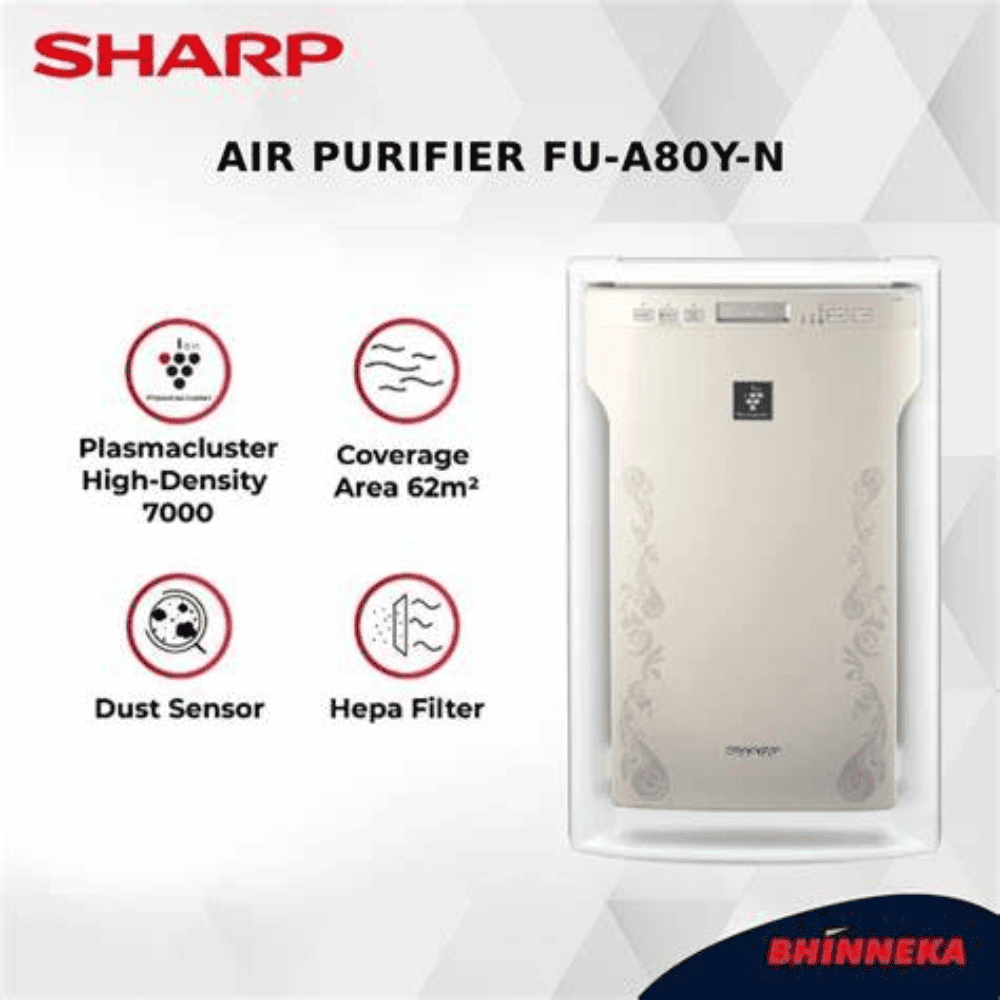 Sharp FP-A80M-N, Multi-Stage Purification Portable Room Air Purifier (HEPA+Carbon+Pre-filter)