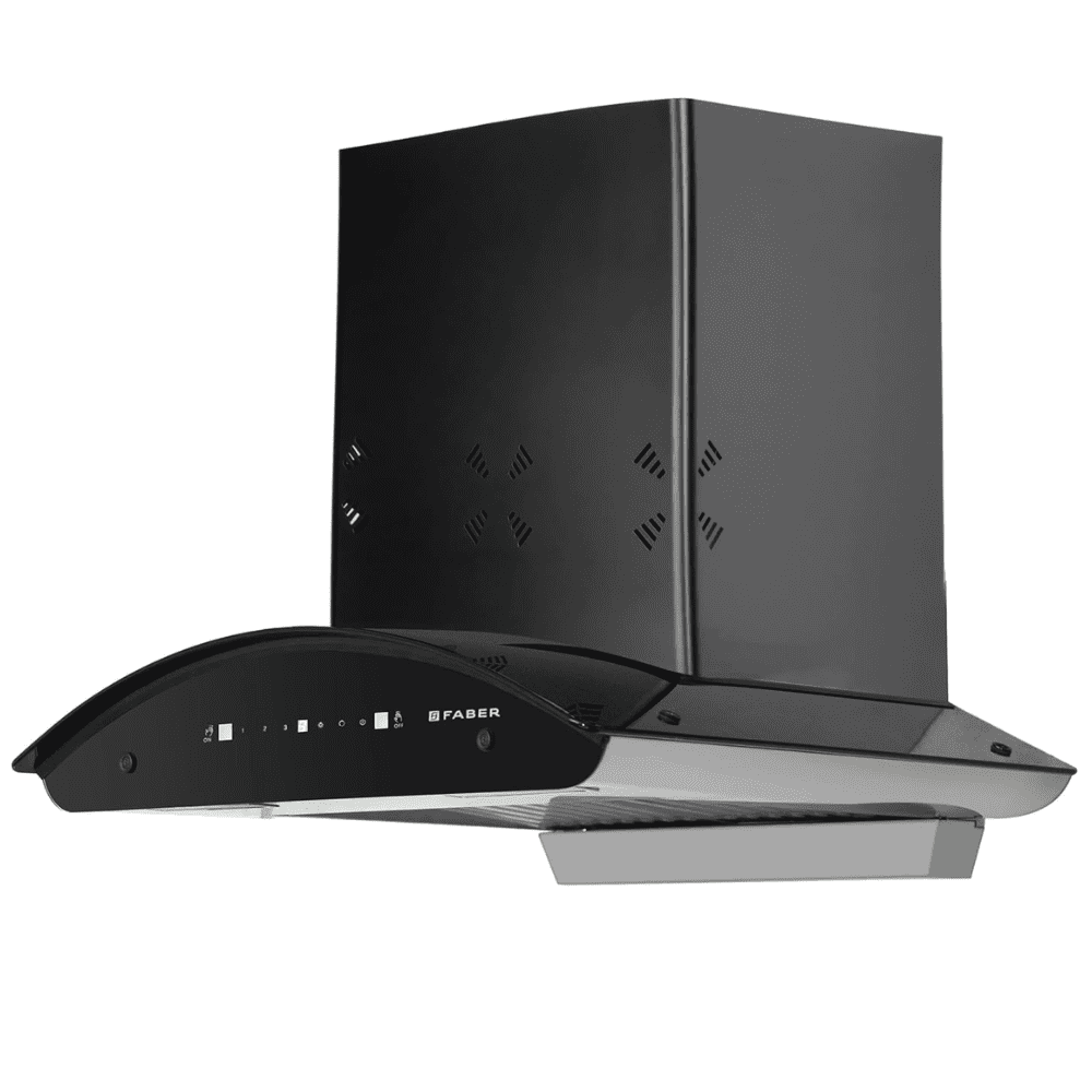 Faber ELLORA 3D IN HC SC BF, 60 cm 1400 m3/hr Autoclean Remote control Chimney Filterless Technology (Black)