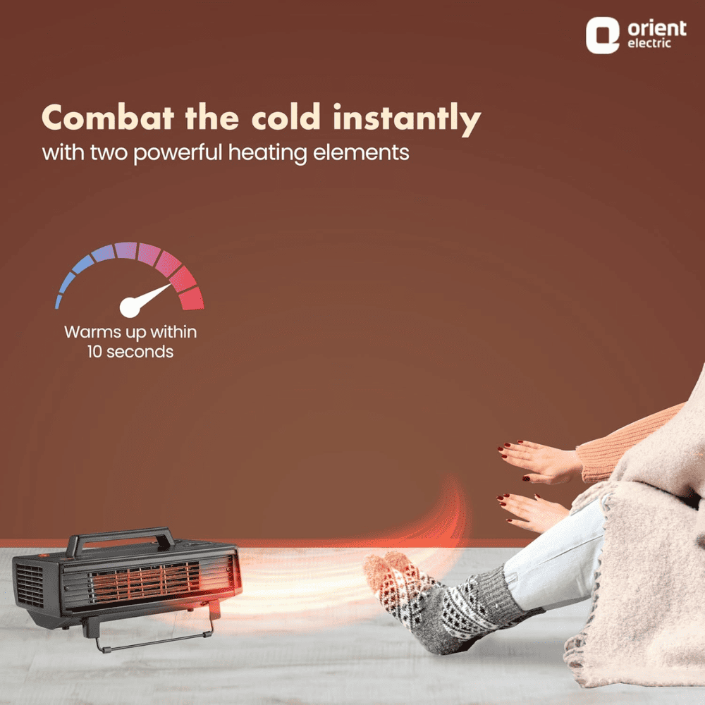 Orient 2000 Watts Electric Heat Convector Compact Room Heater (HC2004D, Black)