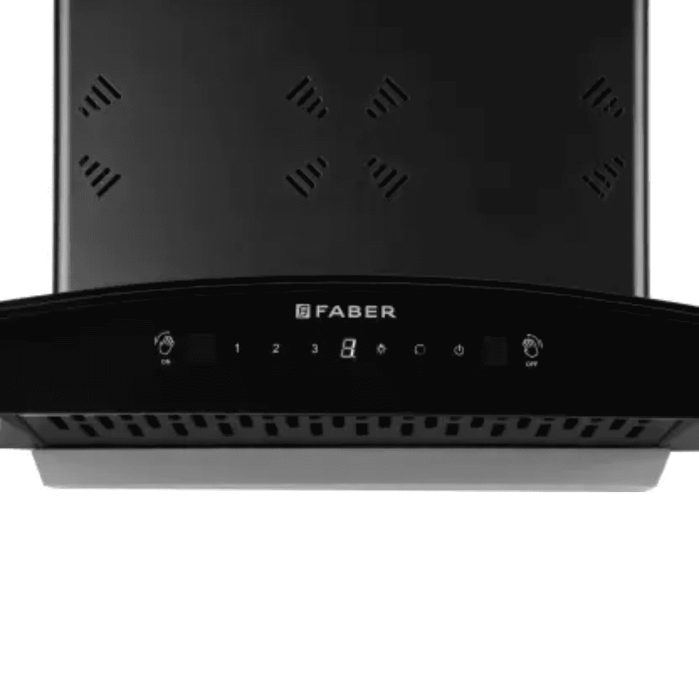 Faber CYGNUS60 IN 3D HC SC FL BK, 60 cm 1000 m3/hr Auto Clean Wall Mounted Chimney, Baffle Filter, Push Button (Black)