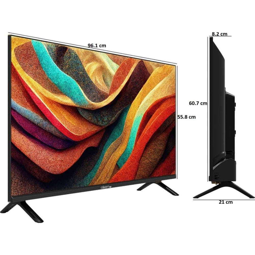 Aisen A43UDS966, 43 Inches Full HD Smart LED TV, Black