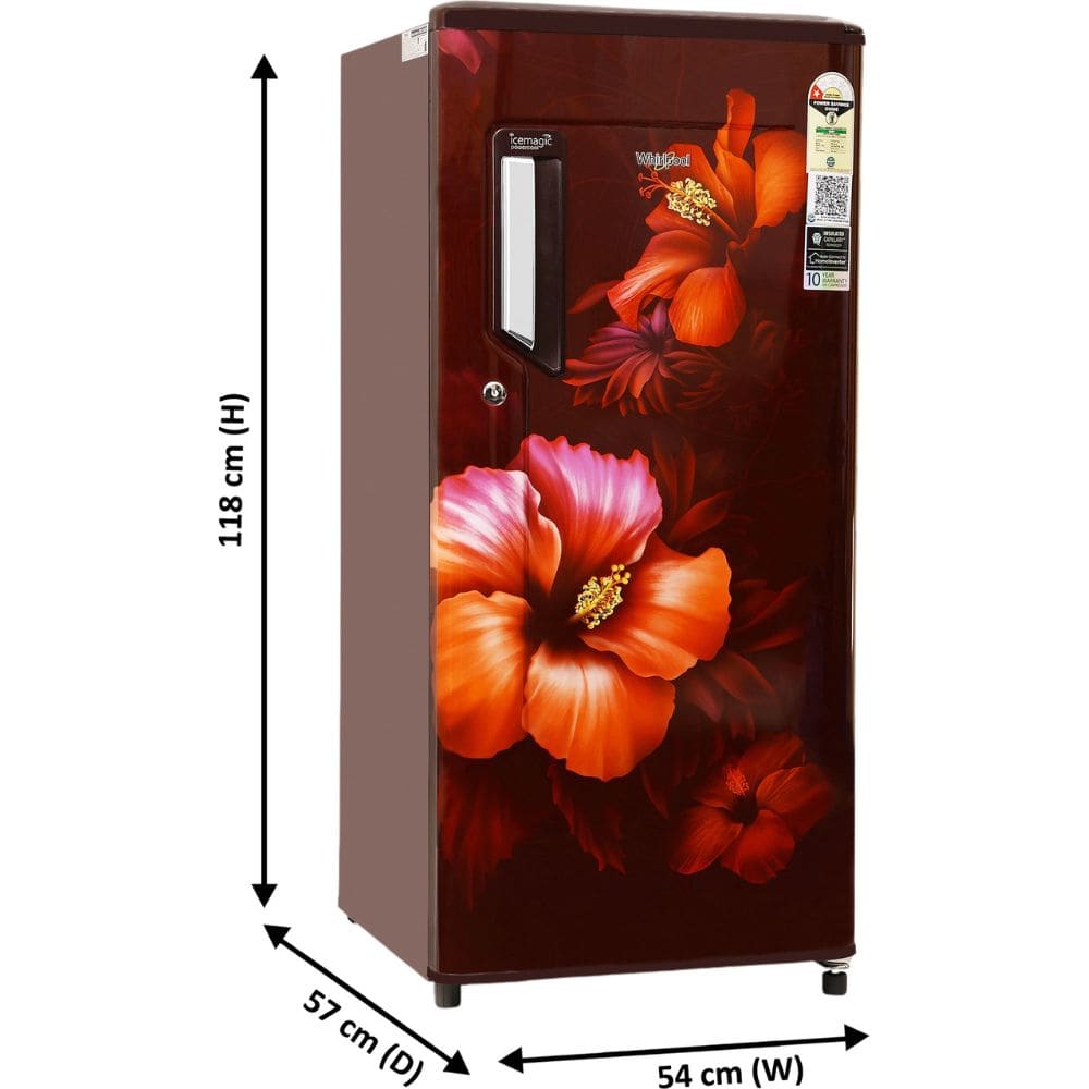 Whirlpool 184 Ltrs, 1 Star Direct Cool Single Door Refrigerator (205 IMPC PRM 1S WINE SPRING Y)