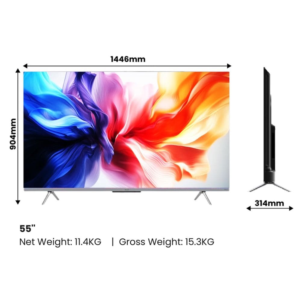 Haier 55P7GT-P, 55 Inches 4K Ultra HD Smart LED TV, Grey