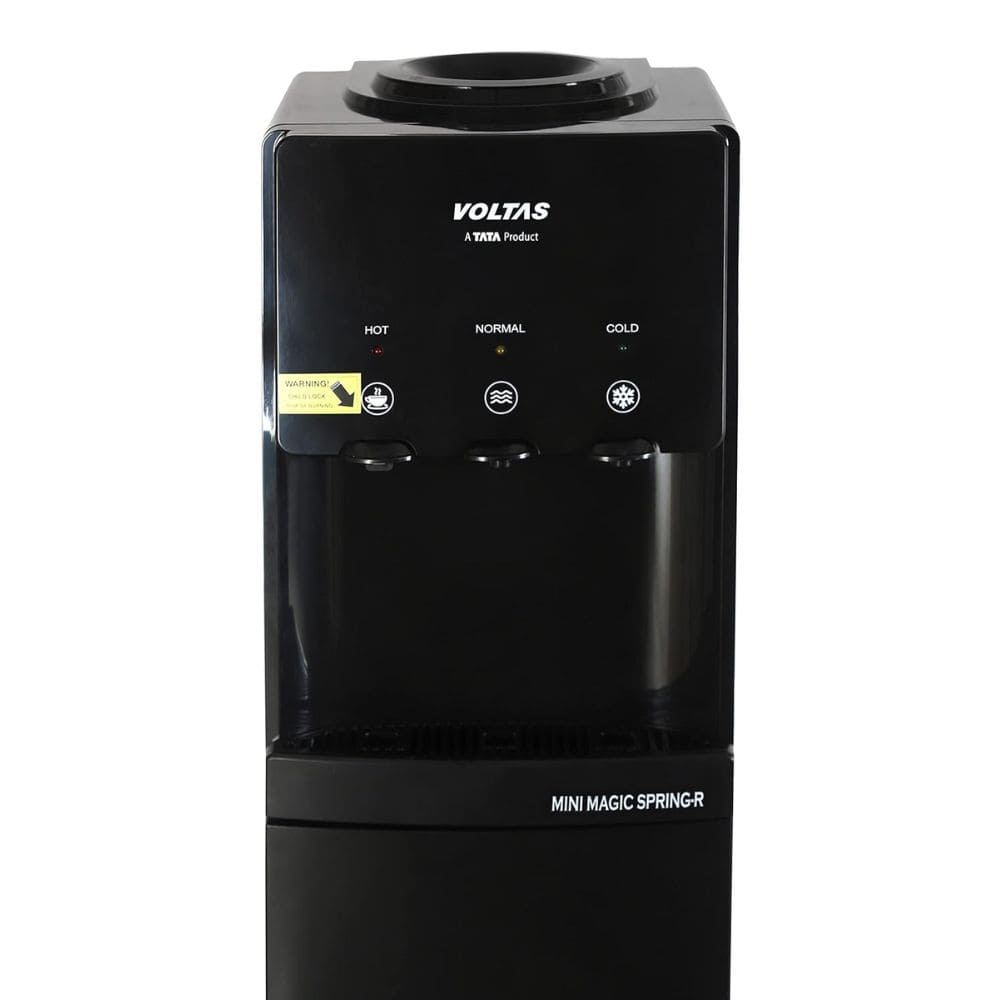 Voltas Minimagic SPRING R, 5 Ltrs Floor Mounted Water Dispenser, Tap and Small Refrigerator Black