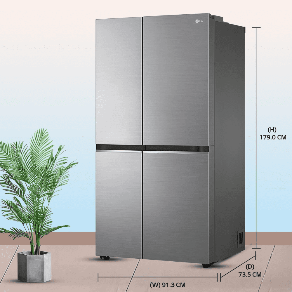 LG 694 Ltrs 5 Star Smart Frost Free Side by Side Refrigerator (GC-B257SLUV, Platinum Silver)