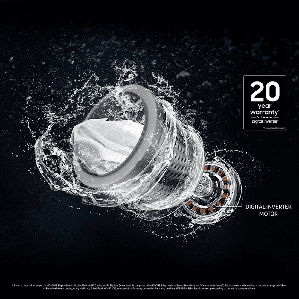Samsung 8 Kg 5 Star Fully Automatic Top Load Washing Machine (WA80BG4545BVTL, Black Caviar)