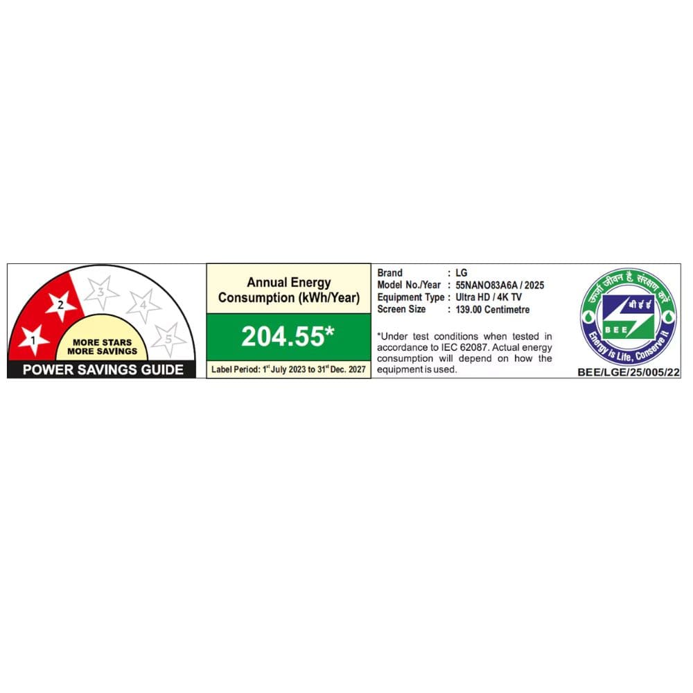 LG 55NANO83A6A, 55 Inches, 4K Ultra HD Smart NanoCell TV, Black