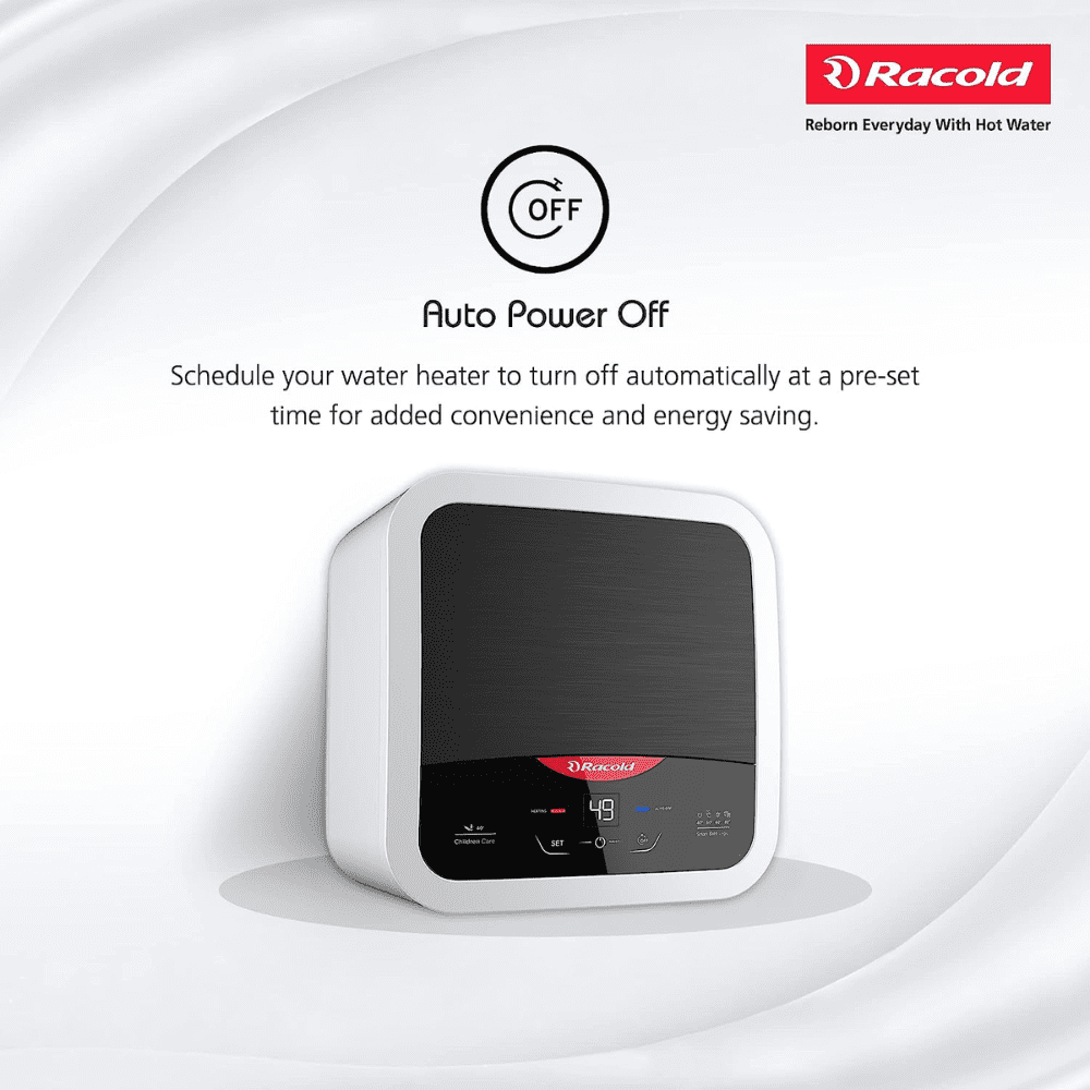 Racold 15 Ltrs Vertical Storage, 5 Star Water Heater Geyser (OMNIS 15 DG 2KW B, Black & White)