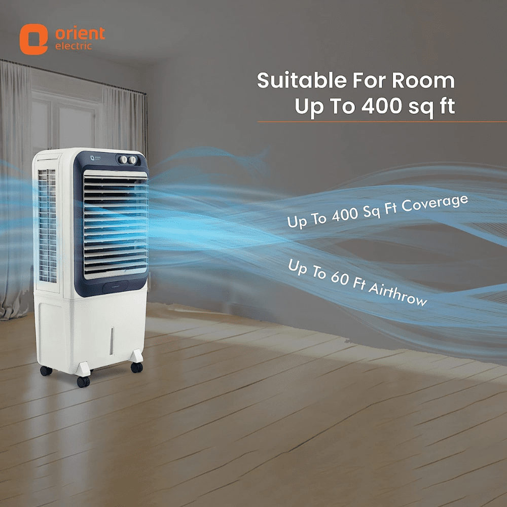 Orient 70 Ltrs Electric Knight Desert Air Cooler (CD7003H, White & Grey)