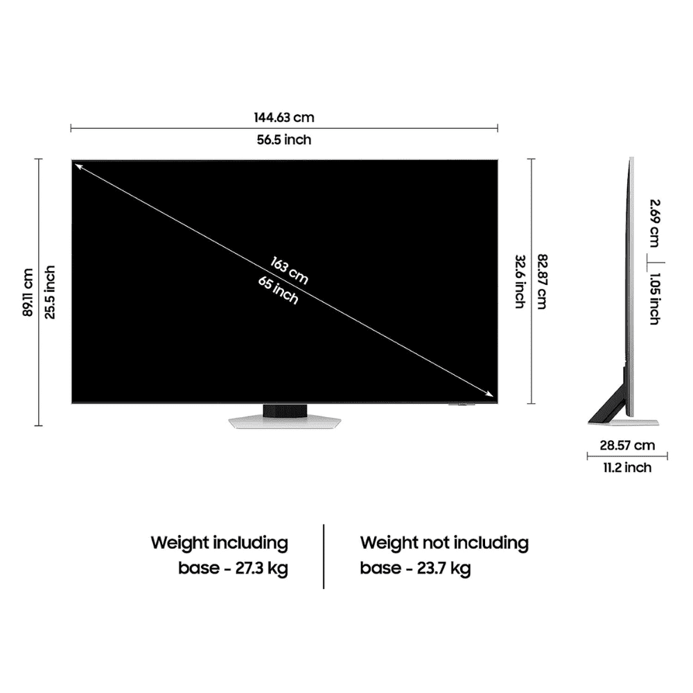Samsung 65QN85B, 65 Inches, 4K Ultra HD NEO Qled Tv, Bright Silver
