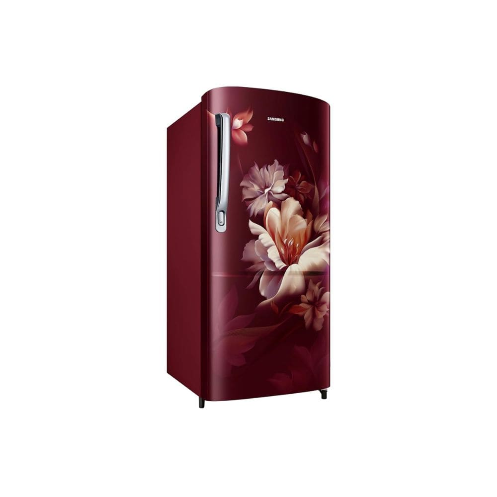 Samsung 183 Ltrs, 3 Star Digital Inverter, Direct Cool Single Door Refrigerator (RR20H2723RZN Midnight Blossom Red)